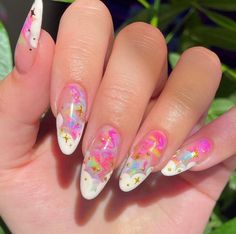 Eris Core, Carnival Nails Designs, Cute And Simple Nail Designs, Lisa Frank Nails, Cute Summer Nail Designs, Long Nail Art, Nails Yellow, Summer Nail Designs, Spring Nail Trends