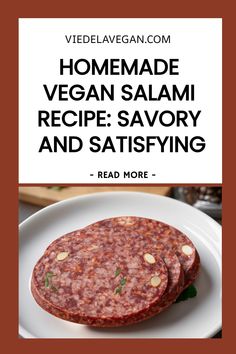 Vegan Salami Recipe Vegan Salami Recipes, Raw Vegan Thanksgiving Recipes, Vegan Postpartum Meals, Asian Vegan Recipes, Vegan Salami, Savory Plant, Salami Recipe, Vegan Ham, Salami Recipes