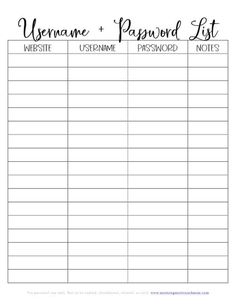 a printable sign up sheet with the words, wannane and papood list