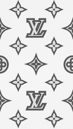 an image of the louis vuitton logo in black and white on a white background