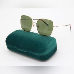 Model: Gucci Gg1195sk 004 59-17-145 Condition: New Frame Color: Gold Lens Color: Green Frame Material: Metal Size: 59-17-145 Made In Italy Item Included: Authentic Eyewear, Certificate Of Authentic, Original Case, Cloth, Bag Next Business Day Shipping Brand New With Full Package Authentic Eyewear With Certificate Luxury Green Gucci Sunglasses, Elegant Green Gucci Sunglasses, Model Gucci, Oversized Aviator Sunglasses, Sunglasses Gucci, New Frame, Gucci Eyewear, Green Frame, Brown Sunglasses