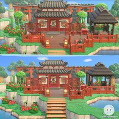 two different views of a chinese style house