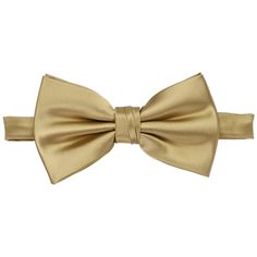 Our premium golden champagne bow ties are pre-tied with a band collar style that expands to fit most adult neck sizes up to 19-inches. Its heavyweight woven material and smooth satin finish provide a sharp look that is suited for your most formal occasions. Slightly larger than our standard bow ties. We recommend this shade for a dark beige or sand color. See it in person by requesting a free color swatch. Product Features Pre-tied band collar bow tie Men's size Bow measures approximately 5" acr Gold Bow Tie For Business, Gold Bow Tie For Formal Occasions, Classic Gold Bow Tie For Business, Gold Classic Bow Tie For Business, Classic Solid Color Bow Tie For Wedding, Adjustable Gold Bow Tie, Classic Gold Bow For Black Tie Events, Adjustable Gold Bow Tie For Black Tie Events, Satin Finish Bow Tie For Weddings