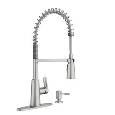 an image of a kitchen faucet with chrome finish