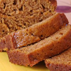 sliced loaf of bread sitting on top of a yellow plate