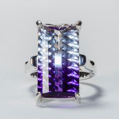 "💜 Discover the Luxurious Beauty of our Large Amethyst Silver Ring, a handcrafted cocktail ring designed for those who appreciate bold and unique jewelry. This stunning piece, featuring a large faceted amethyst, is the perfect birthstone gift for February and a standout accessory for any special occasion. 💍✨ 🌟 Premium Materials 🌟 Material: Crafted from high-quality solid 950 silver, authenticated with the JR950MX purity mark. This silver jewelry piece ensures durability and a timeless aesthe Formal Amethyst Rings With Vs Clarity, Formal Amethyst Ring With Vs Clarity, Luxury Rectangular Amethyst Ring For Gift, Luxury Rectangular Amethyst Ring As A Gift, Elegant Amethyst Rings For Parties, Luxury Rectangular Amethyst Ring Gift, Purple Gemstone Rings For Party, Luxury Purple Rings For Party, Elegant Amethyst Party Rings