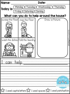 worksheet for beginning and ending the day with pictures to be used on it