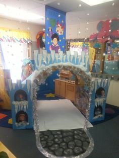 an inflatable bed is on display at the children's play area