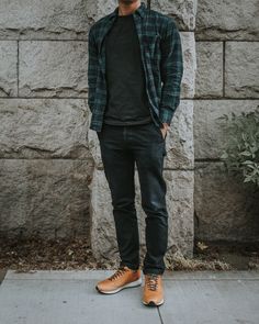 Hipster Clothing Men, Rugged Man Outfit, Mens Fashion Dark Colors, Mens Fall Style 2023, Men Hipster Outfits, Dark Flannel Outfits Men, Mens Hipster Style, Flannel Layering Outfits Men, Mens Style Casual Rugged