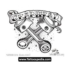 a tattoo design with two crossed wrenches