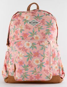 BILLABONG Home Abroad Backpack - LIGHT PINK | Tillys Beach Backpack Summer, Pura Vida Backpack, Cute School Backpack, Cute School Bags Highschool, Preppy Backpacks For School, Beachy Backpack, Cute Backpacks For Highschool, Realtor Career, Backpacks For High School