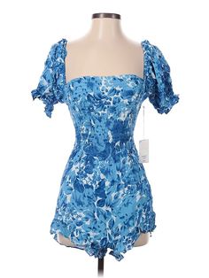 Winston White Romper Size: X-Small Dresses - used. 100% VISCOSE, Paisley | Winston White Romper: Blue Paisley Rompers - Size X-Small Small Dresses, Blue Romper, White Romper, Blue Paisley, Small Dress, Dress Romper, Paisley, Women Handbags, Rompers