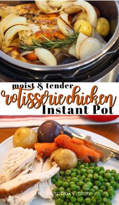 the meal is ready to be eaten and served in an instant pot with potatoes, carrots