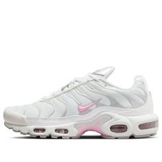 Nike Air Max Plus 'Summit White Pink Rise' HF0107-100 Nike Air Max Plus Outfit, Air Max Plus Outfits, Nike Airmax Plus, Nike Air Max Pink, Nike Max, Nike Tn, Shoe Inspo, Nike Air Max Plus, Air Max Plus