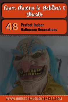 an image of a creepy clown with blue hair