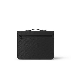 LOUIS VUITTON® - S Lock Briefcase - Black Designer Black Travel Cases, Black Designer Rectangular Cases, Luxury Black Cases With Luggage Sleeve, Designer Black Leather Cases, Designer Rectangular Business Case, Designer Business Rectangular Case, Black Bags With Embossed Logo For Formal Occasions, Black Formal Bag With Embossed Logo, Black Formal Bags With Embossed Logo