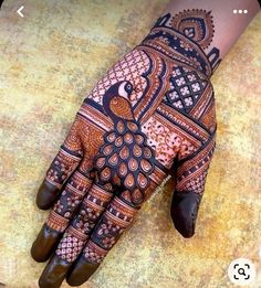 the hand is decorated with an intricate pattern