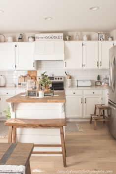 the kitchen is clean and ready to be used as a dining room or family room