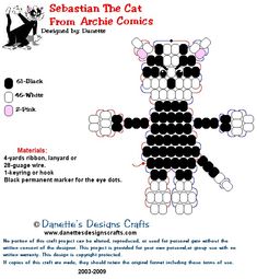 the instructions for how to make a beaded cat