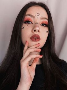 easy Halloween makeup: simple witch accent Hair And Makeup, Black Hair, Makeup, Red, Hair, Black, Make Up