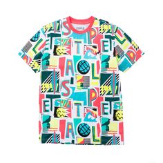 Brand New. 100% Authentic. Casual Patterned T-shirt With Graphic Print, Green T-shirt With All Over Print For Spring, Patterned All Over Print T-shirt For Spring, Green All Over Print T-shirt For Spring, Multicolor Relaxed Fit T-shirt With All Over Print, Spring Patterned T-shirt With All Over Print, Green All-over Print T-shirt For Spring, Multicolor Logo Print Top For Streetwear, Cotton Tops With Multicolor Sublimation Print