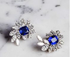 Blue Sapphire Jewelry, Jewellery Design Sketches, Classic Earrings, Sapphire Jewelry, Fine Earrings, Jewellery Design, Design Sketch, Jewelry Designs, Blue Sapphire