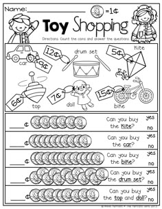 a worksheet with words and pictures to help students learn how to use the word toy