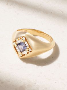 SUZANNE KALAN 18-karat gold, sapphire and diamond ring Suzanne Kalan, Sapphire And Diamond Ring, Baguette Cut Diamond, Baguette Cut, Gold Diamond Rings, Fall Shopping, Modern Technology, Women Collection, Jewellery And Watches