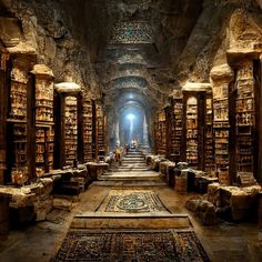 an old library filled with lots of books