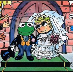 the muppet bride and frog are getting married