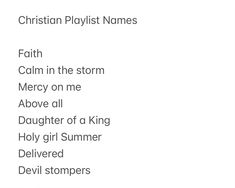 the names of christian playlist names