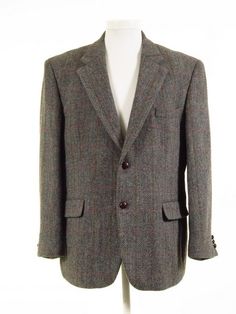 Men's Harris Tweed Jacket 48R - Tweedmans Covered Buttons