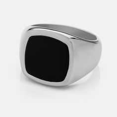 Vitaly Vaurus Ring | 100% Recycled Stainless Steel Accessories Onyx Ring Men, Hip Hop Rings, Mens Rings Fashion, Stainless Steel Accessories, Signet Rings, Black Onyx Stone, Black Diamond Ring, Index Finger, Rings Cool