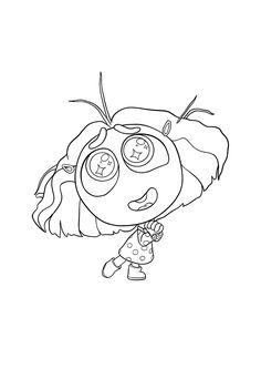 an animal crossing character is shown in this coloring page