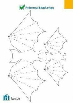 the diagram shows how to make an origami bat with four wings and three heads