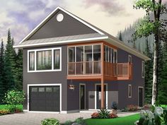 this is an artist's rendering of a two story house