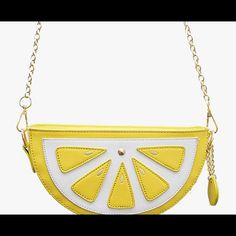 Available In Lemon Or Watermelon Design, Comment Below Desired Design! Material: High Quality Soft Pu Leather. Design: The Watermelon Lemon Shell Shape Design For Lovely Girls And Makes You Outstanding. Unique: Removable Chain Used As Fashion Purse, Convertible Chain Used As Cross Body Bag Or Shoulder Bag. Capacity: Fits Iphone 7 Plus,Iphone 8, Wallets, Keys, Lipsticks And Some Other Small Items. Summer Yellow Crossbody Bag, Cute Yellow Summer Shoulder Bag, Cute Yellow Shoulder Bag For Summer, Cute Yellow Seasonal Shoulder Bag, Cute Yellow Crossbody Bag, Cute Yellow Bags For Spring, Trendy Orange Shoulder Bag For Summer, Trendy Yellow Shoulder Bag For Spring, Yellow Retro Shoulder Bag For Summer