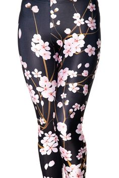 Free Shipping Black Milk Cherry Blossom Legging for Women 2014 Fashion Women's Black Milk Girl Leggings $9.99 Black Leggings Casual, Black Floral Print, Print Leggings, Black Cherry, Cowgirl Style, Women Pants Casual