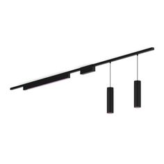 This ceiling track lighting kit in black includes a linear light bar, two pendant lights, a 59.1 inch rail, a 39.4 inch rail, and a PSU that sits in between two rails. Linear Light, Philips Hue, Linear Lighting, Hue Philips, Security Cameras For Home, Smart Lighting, Light Bar, Floor Lights, Recessed Lighting