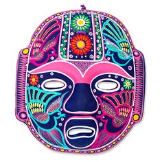 a colorful mask is shown on a white background