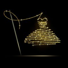 a lighted christmas tree on a black background