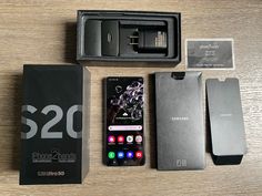 the new samsung s20 is in its box