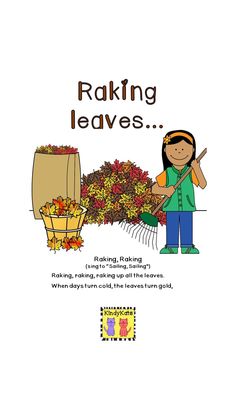 a poster with the words raking leaves