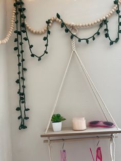 a shelf that has some plants on it