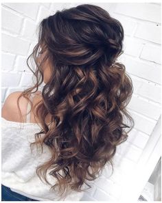 Hairstyle, wedding hairstyle, wedding, elegant hairstyle.Hairstyle, wedding hairstyle, wedding, elegant hairstyle. Wedding Hair Mother Of Bride Down, Wedding Hair Side Bangs, Romantic Wedding Hair Styling Accessories, Long Wedding Hairstyles, 2019 Hairstyles, Rambut Brunette, Hairstyle Long, Wedding Hair Half