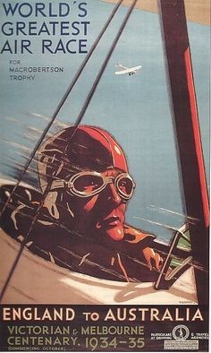 an advertisement for the world's greatest air race featuring a man in a boat