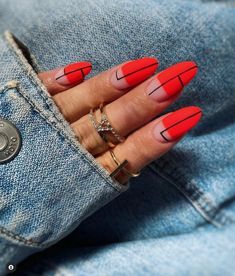 Red And Black Nail Designs, Red And Black Nail, Red And Black Nails, Her Nails, Red Nail Designs, Black Nail Designs, Red Nail, Black Nail, Hot Nails