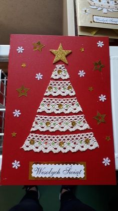 Diy Winter Cards, Crochet Christmas Cards, New Years Cards Ideas, Homemade Xmas Cards, Christmas Cards Handmade Easy, Diy Xmas Cards, Christmas Card Crochet, Ideas For Cards, Fabric Christmas Cards