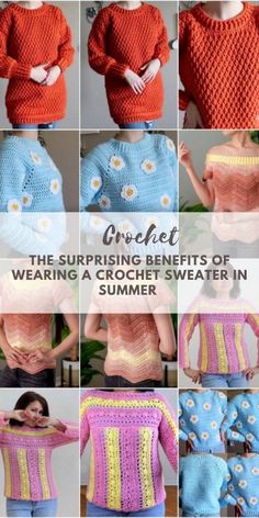 You might be wondering why someone would wear crochet sweaters in the summertime. Aren’t wool sweaters strictly for the winter? Well, as it turns out, there are a few benefits to wearing crochet sweaters with free patterns in the summer. For one, they help keep you cool. Crochet fabric is thin and porous, which allows your skin to breathe. They’re also great at wicking away moisture, which is perfect for hot and humid weather. Crochet Naruto, Cool Crochet, Recycled Sweater, In The Summertime, Sweater Refashion