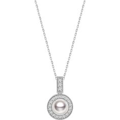 Experience Timeless Elegance with Akoya Pearls Material: Akoya Pearl, 18K white gold and diamond (S925 Silver Chain) Akoya pearl saltwater cultured pearl 1 pearl 6.5-7.0mm 21 diamonds about 0.315 carats in total Size of Pendant: 12.0*18.5 mm Handpicked of every pearl, only the top 1% of pearls are selected Handcrafted Lifetime warranty Classic Round Brilliant Cut Pearl Necklace, White Gold Jewelry With Pearl Charm For Evening, Evening White Gold Jewelry With Pearl Charm, Akoya Pearl Necklace With Brilliant Cut, Brilliant Cut Akoya Pearl Round Necklace, Brilliant Cut Akoya Pearl Necklace, White Gold Pearl Necklace With Round Pendant For Anniversary, Anniversary White Gold Pearl Necklace With Round Pendant, Timeless Formal Pearl Pendant Necklace